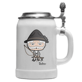 Da Oid Sinzer Goaßlschnoizer Bierkrug 500ml Weiss mit Deckel Wetterspitzen Front